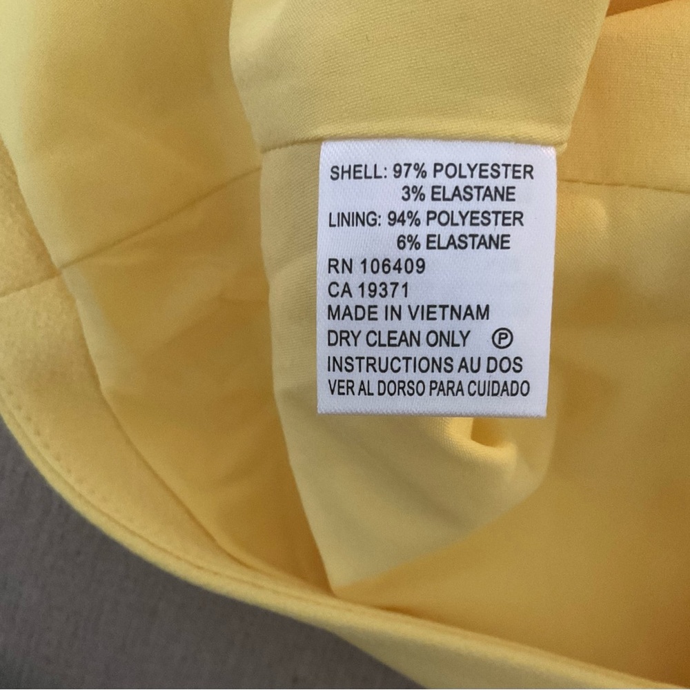 NWT Tahari Sun Yellow Zip Peplum Blazer - Picture 6 of 6